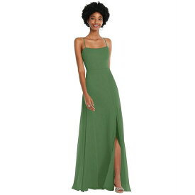 アフターシックス レディース ワンピース トップス Women's Scoop Neck Convertible Tie-Strap Maxi Dress with Front Slit Vineyard green