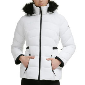 ゲス レディース ジャケット＆ブルゾン アウター Women's Faux-Fur-Trim Hooded Puffer Coat White