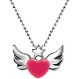 アレックス ウー メンズ ネックレス・チョーカー アクセサリー Enamel Rainbow Winged Heart 16" Pendant Necklace in Sterling Silver Silver