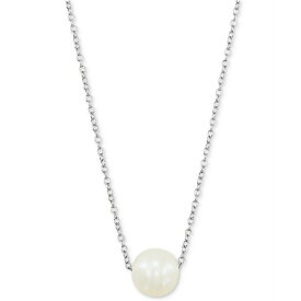 ジャニ ベルニーニ メンズ ネックレス・チョーカー アクセサリー Cultured Freshwater Pearl (8mm) Solitaire 18" Pendant Necklace, Created for Macy's Silver