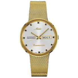 ミド メンズ 腕時計 アクセサリー Men's Swiss Automatic Commander Gold-Tone PVD Stainless Steel Mesh Bracelet Watch 37mm Gold