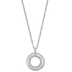 エフィー コレクション メンズ ネックレス・チョーカー アクセサリー EFFY&reg; Diamond Double Circle 18" Pendant Necklace (1/10 ct. t.w.) in Sterling Silver Sterling Silver