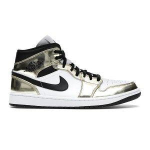 Jordan �W���[�_�� �����Y �X�j�[�J�[ �yJordan 1 Mid Metallic Gold Black White�z �T�C�Y US_7.5(25.5cm) Metallic Gold/Black-White