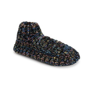 NNX fB[X T_ V[Y Women's Icelandic Space Dye Marl Cabled Cuff Booties, Pearl, L/XL Ebony