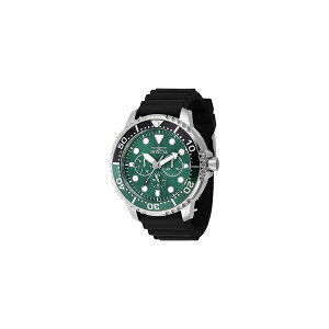 CrN^ Y rv ANZT[ Men's 47232 Pro Diver Quartz Chronograph Green Dial Watch Black