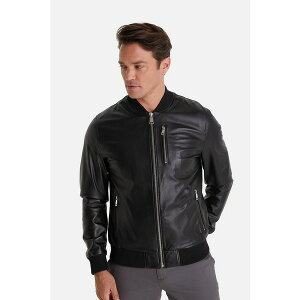 t@[jbN [P[ Y WPbgu] AE^[ Men's Genuine Leather Bomber Jacket, Black Black
