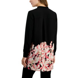 アンクライン レディース シャツ トップス Women's Floral-Hem Popover Tunic Blouse Anne Black/Camellia Multi