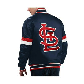 スターター レディース ジャケット＆ブルゾン アウター Men's Navy Distressed St. Louis Cardinals Home Game Satin Full-Snap Varsity Jacket Navy