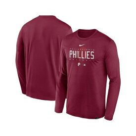 ナイキ レディース Tシャツ トップス Men's Burgundy Philadelphia Phillies Authentic Collection Team Logo Legend Performance Long Sleeve T-shirt Burgundy