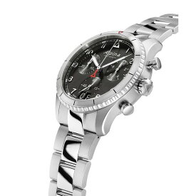 アルピン レディース 腕時計 アクセサリー Men's Swiss Chronograph Startimer Pilot Stainless Steel Bracelet Watch 44mm Silver-tone