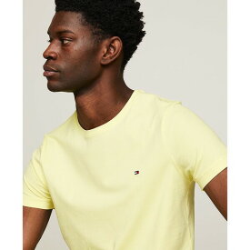 トミー ヒルフィガー メンズ シャツ トップス Men's Stretch Cotton Slim-Fit T-Shirt Yellow Tulip