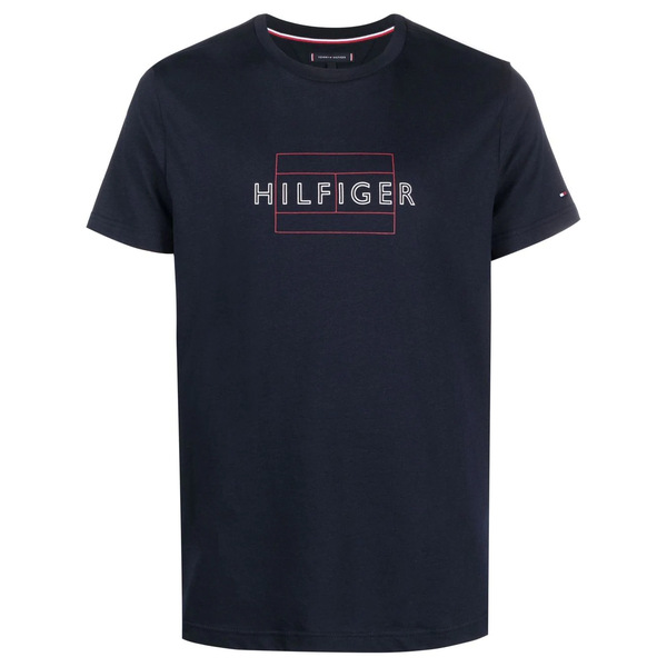 トミー ヒルフィガー メンズ Tシャツ トップス logo-print T-shirt desert sky