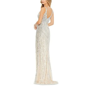 マックダガル レディース ワンピース トップス Women's Sequin A Line Gown Nude Silver