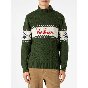 GV[c[ZCgo[X Y jbg&Z[^[ AE^[ Half-turtleneck Sweater With Verbier Lettering GREEN