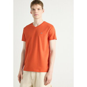 Kg Y T_ V[Y SLIM SHIELD V NECK - Basic T-shirt - deep orange