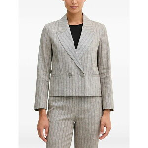 �V�X���[ ���f�B�[�X �W���P�b�g���u���]�� �A�E�^�[ Pinstripe-pattern double-breasted blazer Grey