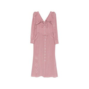 �A���b�T���h���E���b�` ���f�B�[�X �����s�[�X �g�b�v�X Polka-dot ruffled midi dress Pink