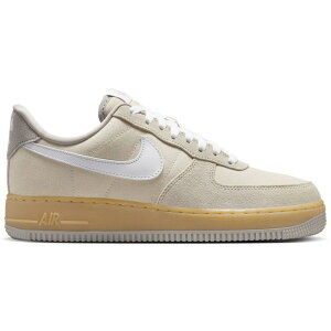 Nike �i�C�L ���f�B�[�X �X�j�[�J�[ �yNike Air Force 1 Low '07 Suede Canvas Khaki (Women's)�z �T�C�Y US_7(24.0cm) Light Khaki/Gum Yellow/College Grey/White