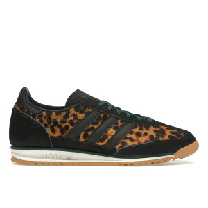 adidas �A�f�B�_�X ���f�B�[�X �X�j�[�J�[ �yadidas SL 72 OG Leopard Print Collegiate Green (Women's)�z �T�C�Y US_8.5(25.5cm) Core Black/Off White/Collegiate Green