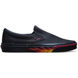 Vans �o���Y �����Y �X�j�[�J�[ �yVans Classic Slip-On Black Flame Wall�z �T�C�Y US_M_3.5 Black/Flames