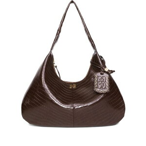 �K�j�[ ���f�B�[�X �V�����_�[�o�b�O �o�b�O Crocodile-embossed shoulder bag Brown