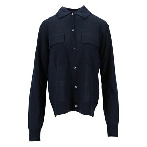 �p���b�V�� ���f�B�[�X �J�[�f�B�K�� �A�E�^�[ Pocket button cardigan Blue