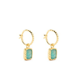 �~�b�\�} ���f�B�[�X �s�A�X���C�������O �A�N�Z�T���[ Mini amazonite hoop earrings Gold
