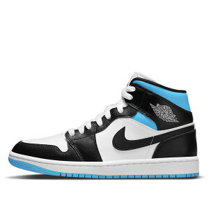 Air Jordan �W���[�_�� ���f�B�[�X �X�j�[�J�[ White/University Blue/Black �y(WMNS) Air Jordan 1 Mid 'University Blue Black White' BQ6472-102�z �T�C�Y US_5(22.0cm)