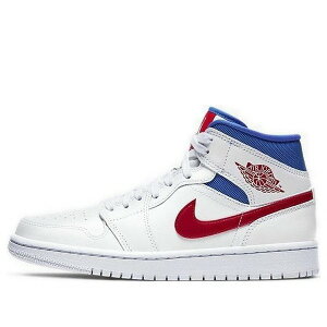 Air Jordan �W���[�_�� ���f�B�[�X �X�j�[�J�[ White/Univ Red-Game Royal �y(WMNS) Air Jordan 1 Mid 'USA' BQ6472-164�z �T�C�Y US_9(26.0cm)