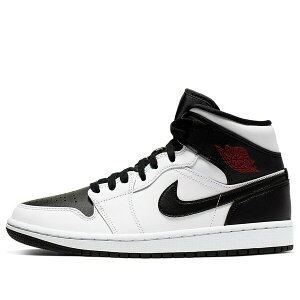 Air Jordan �W���[�_�� ���f�B�[�X �X�j�[�J�[ White/Gym Red-Black �y(WMNS) Air Jordan 1 Mid 'White Black' BQ6472-101�z �T�C�Y US_5.5(22.5cm)