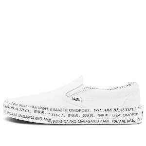 Vans �o���Y �����Y �X�j�[�J�[ �yVans x We Are Beautiful Classic Slip-On 'White Black' VN0A4U382Q2�z �T�C�Y US_7(25.0cm)