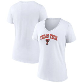 ファナティクス レディース Tシャツ トップス Texas Tech Red Raiders Fanatics Branded Women's Evergreen Campus VNeck TShirt White