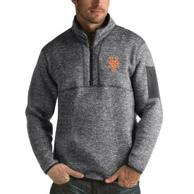 アンティグア メンズ シャツ トップス New York Mets Antigua Fortune HalfZip Sweater Heathered Charcoal