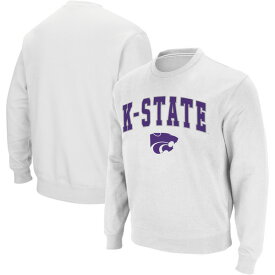コロシアム メンズ パーカー・スウェットシャツ アウター Kansas State Wildcats Colosseum Arch & Logo Crew Neck Sweatshirt White