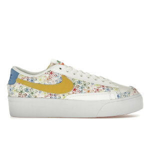 Nike �i�C�L ���f�B�[�X �X�j�[�J�[ �yNike Blazer Low Platform Floral Sail Sulfur (Women's)�z �T�C�Y US_5.5(22.5cm) Sail/University Blue-Vivid Sulfur
