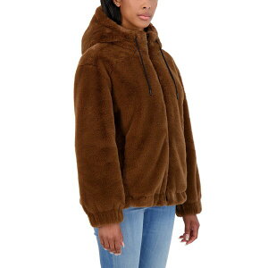 Zr[ fB[X WPbgu] AE^[ Juniors' Juniors' Reversible Faux Fur Hooded Bomber Jacket Mink Brown