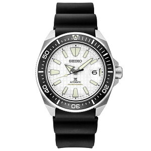 ZCR[ fB[X rv ANZT[ Men's Automatic Prospex Black Silicone Strap Watch 44mm White
