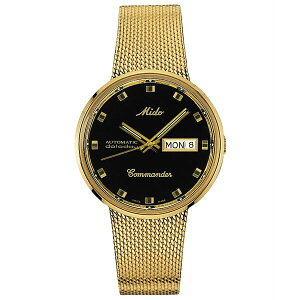 ~h Y rv ANZT[ Men's Swiss Automatic Commander Classic Gold-Tone PVD Stainless Steel Mesh Bracelet Watch 37mm No Color