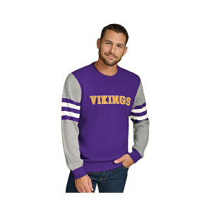 トミー ヒルフィガー メンズ パーカー・スウェットシャツ アウター Men's Purple/Heather Gray Minnesota Vikings Acrylic Crewneck Pullover Sweatshirt Purple, Heather Gray