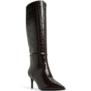 Ah fB[X u[c V[Y Women's Heather Knee High Pointy Toe Boots Dark Brown Croco