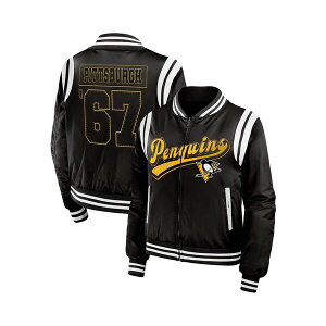 EFA oC GEAh[Y fB[X WPbgu] AE^[ Women's Black Pittsburgh Penguins Baller Full-Zip Bomber Jacket Black