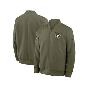 iCL Y WPbgu] AE^[ Men's Olive Pittsburgh Steelers 2025 Salute to Service Sideline Full-Zip Bomber Jacket Olive