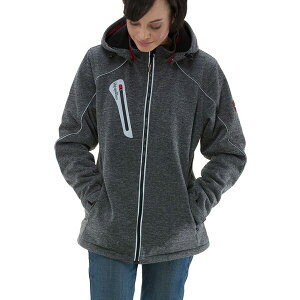 tbWEFA fB[X WPbgu] AE^[ Plus Size Fleece Lined Extreme Sweater Jacket with Removable Hood Grey