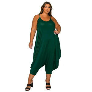 uh fB[X s[X gbvX Plus Size Quinn Pocket Jumpsuit Hunter green