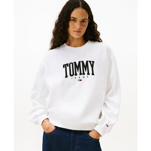 g~[qtBK[ fB[X p[J[EXEFbgVc AE^[ Women's Collegiate Crewneck Logo Sweatshirt Optic White