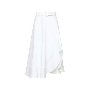 �T���N�A�Z�v�g ���f�B�[�X �X�J�[�g �{�g���X Zelda jean belted asymmetric midi skirt White