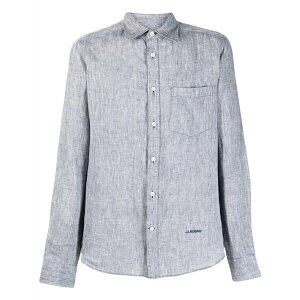 �W�F�C �����h�o�[�O �����Y �V���c �g�b�v�X M䩘Rlange-effect long-sleeve linen shirt Grey