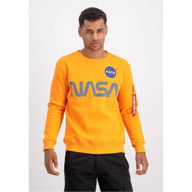 【送料無料】 アルファインダストリーズ メンズ ニット&セーター アウター NASA Reflective Crew Sweatshirt Orange