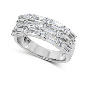 アラベッラ メンズ リング アクセサリー Cubic Zirconia Baguette Band in Sterling Silver Silver