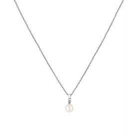 エフィー コレクション レディース ネックレス・チョーカー・ペンダントトップ アクセサリー EFFY&reg; Cultured Freshwater Pearl (7mm) & Diamond (1/20 ct. t.w.) 18" Pendant Necklace in Sterling Silver Sterling Silver